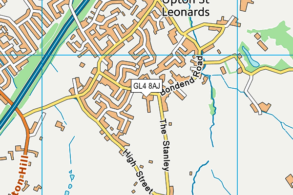 GL4 8AJ map - OS VectorMap District (Ordnance Survey)