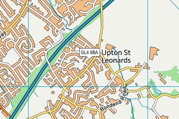 GL4 8BA map - OS VectorMap District (Ordnance Survey)