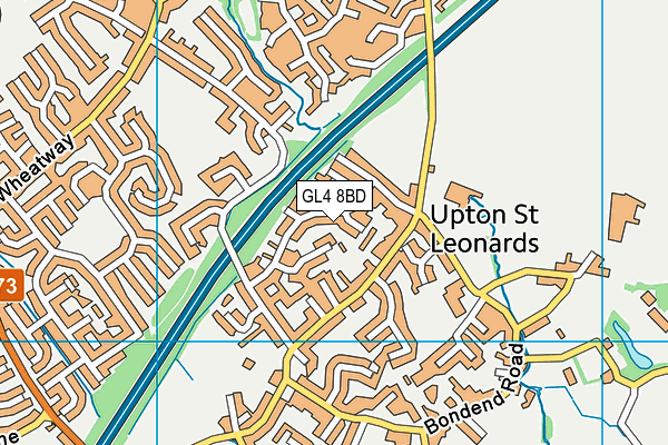 GL4 8BD map - OS VectorMap District (Ordnance Survey)