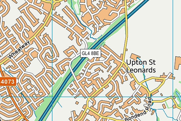 GL4 8BE map - OS VectorMap District (Ordnance Survey)