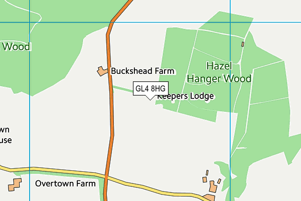 GL4 8HG map - OS VectorMap District (Ordnance Survey)