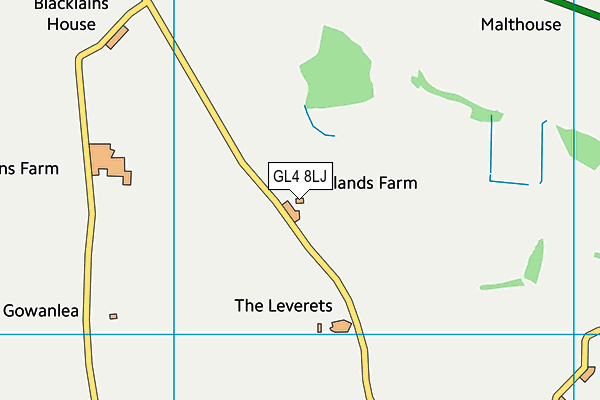 GL4 8LJ map - OS VectorMap District (Ordnance Survey)