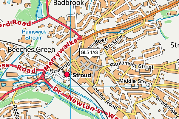 GL5 1AS map - OS VectorMap District (Ordnance Survey)