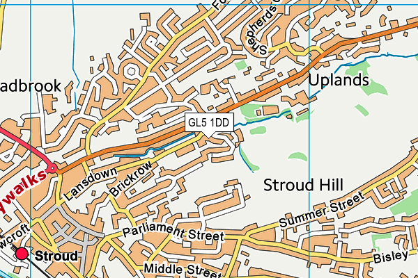 GL5 1DD map - OS VectorMap District (Ordnance Survey)