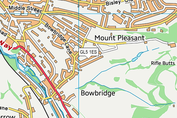 GL5 1ES map - OS VectorMap District (Ordnance Survey)