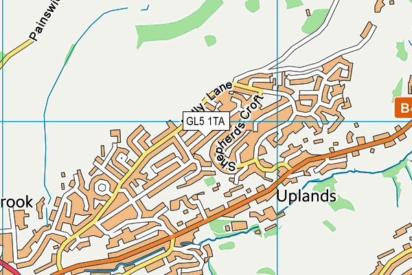 GL5 1TA map - OS VectorMap District (Ordnance Survey)