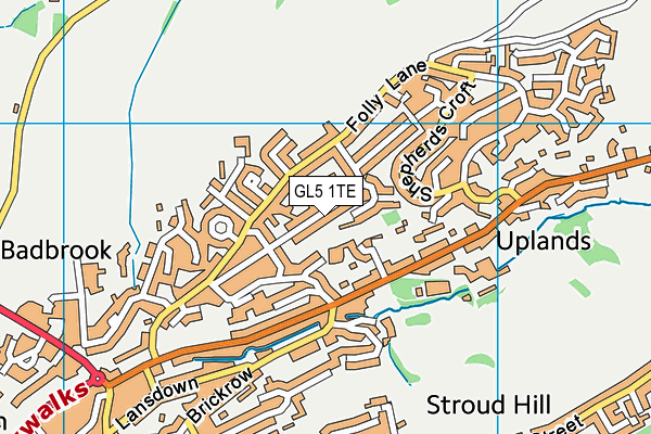 Uplands Community Primary School map (GL5 1TE) - OS VectorMap District (Ordnance Survey)