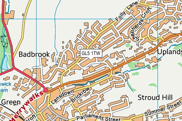 GL5 1TW map - OS VectorMap District (Ordnance Survey)