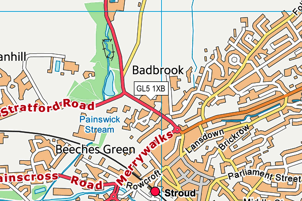 GL5 1XB map - OS VectorMap District (Ordnance Survey)