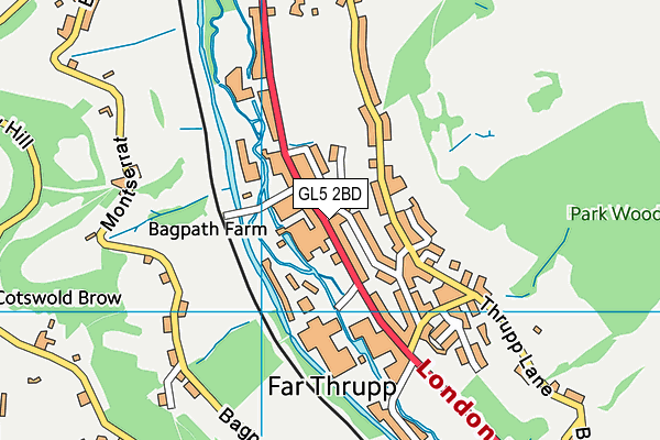 GL5 2BD map - OS VectorMap District (Ordnance Survey)