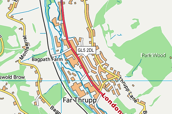 GL5 2DL map - OS VectorMap District (Ordnance Survey)