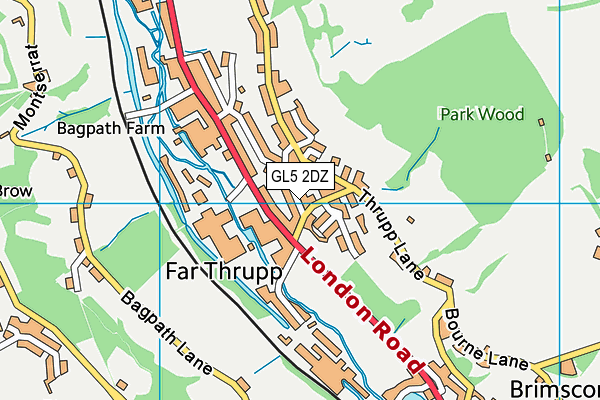 GL5 2DZ map - OS VectorMap District (Ordnance Survey)