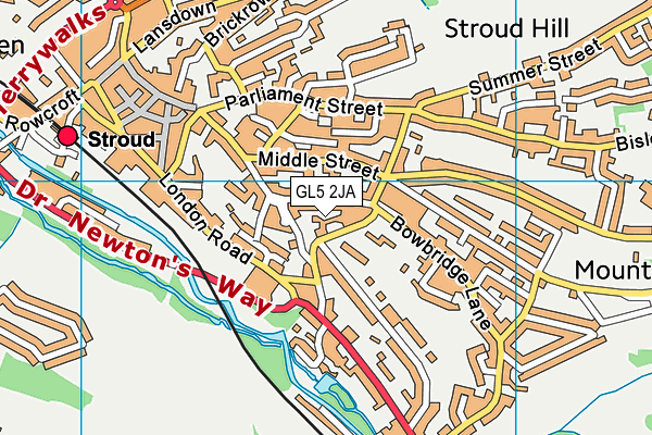 GL5 2JA map - OS VectorMap District (Ordnance Survey)