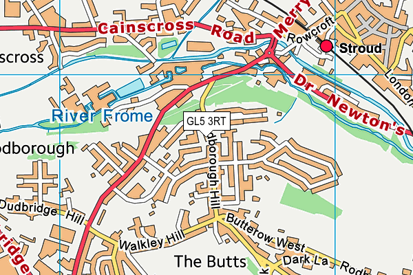 Rodborough Community Primary School map (GL5 3RT) - OS VectorMap District (Ordnance Survey)