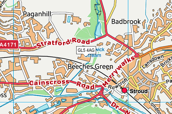 GL5 4AG map - OS VectorMap District (Ordnance Survey)