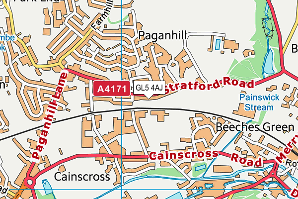 GL5 4AJ map - OS VectorMap District (Ordnance Survey)