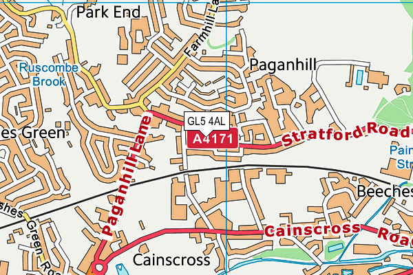 GL5 4AL map - OS VectorMap District (Ordnance Survey)