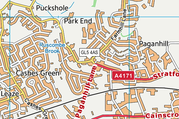 GL5 4AS map - OS VectorMap District (Ordnance Survey)