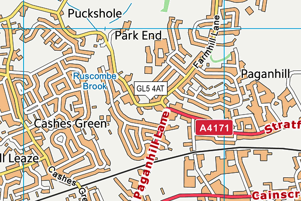 GL5 4AT map - OS VectorMap District (Ordnance Survey)