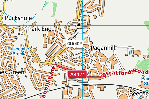 GL5 4DP map - OS VectorMap District (Ordnance Survey)