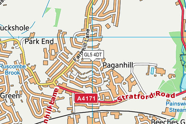 GL5 4DT map - OS VectorMap District (Ordnance Survey)