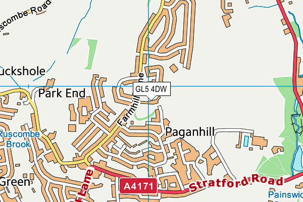 GL5 4DW map - OS VectorMap District (Ordnance Survey)