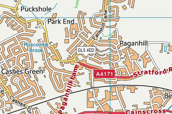 GL5 4ED map - OS VectorMap District (Ordnance Survey)