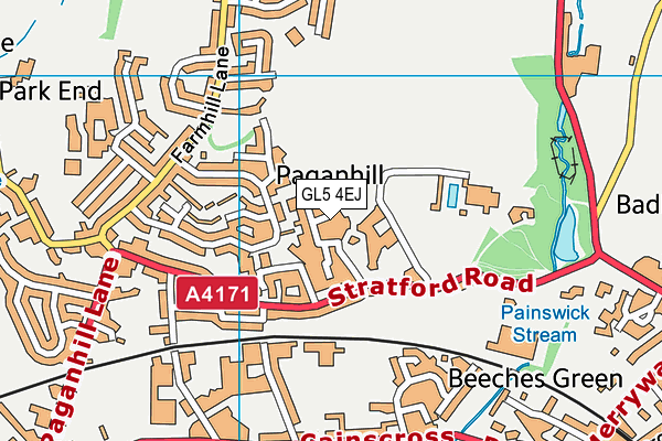 GL5 4EJ map - OS VectorMap District (Ordnance Survey)