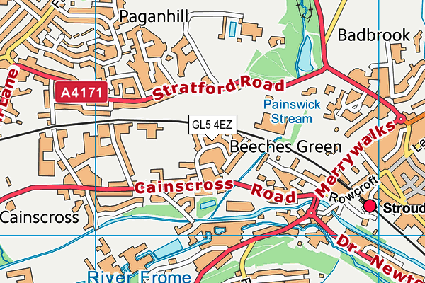 GL5 4EZ map - OS VectorMap District (Ordnance Survey)