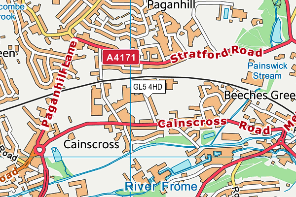 GL5 4HD map - OS VectorMap District (Ordnance Survey)