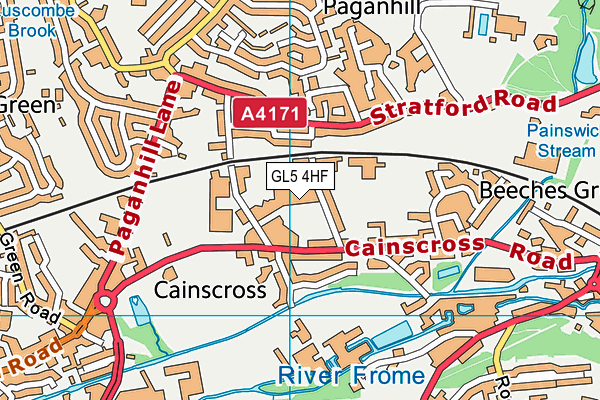 Stroud High School map (GL5 4HF) - OS VectorMap District (Ordnance Survey)