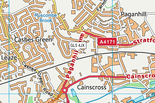 GL5 4JX map - OS VectorMap District (Ordnance Survey)