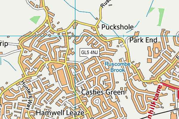 Cashes Green Playing Fields map (GL5 4NJ) - OS VectorMap District (Ordnance Survey)