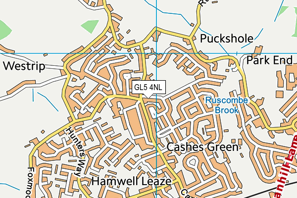 Cashes Green Primary School map (GL5 4NL) - OS VectorMap District (Ordnance Survey)