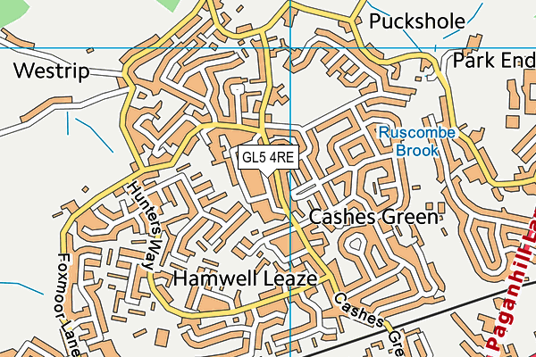 GL5 4RE map - OS VectorMap District (Ordnance Survey)