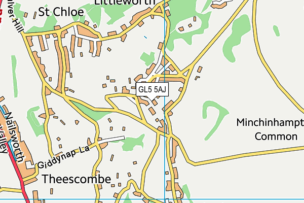 GL5 5AJ map - OS VectorMap District (Ordnance Survey)