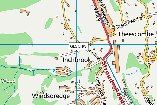 GL5 5HW map - OS VectorMap District (Ordnance Survey)