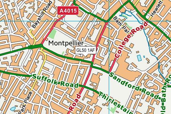 GL50 1AF map - OS VectorMap District (Ordnance Survey)