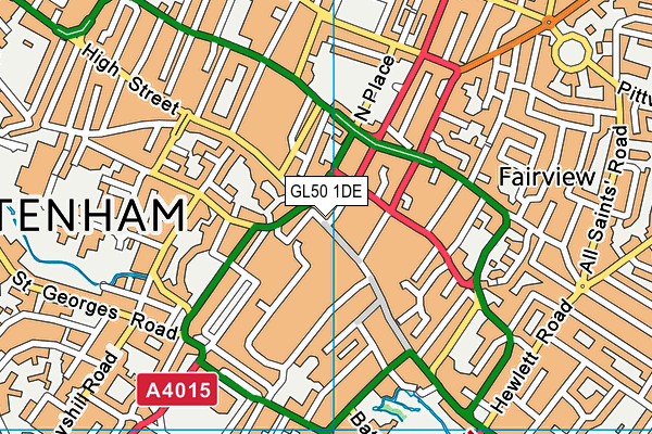 GL50 1DE map - OS VectorMap District (Ordnance Survey)