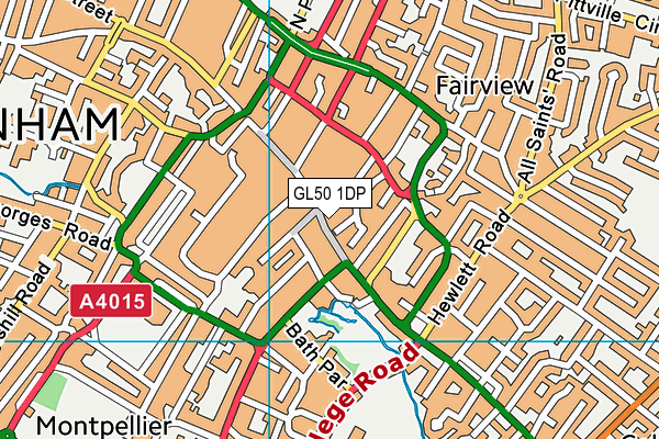 GL50 1DP map - OS VectorMap District (Ordnance Survey)