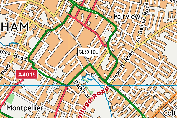 GL50 1DU map - OS VectorMap District (Ordnance Survey)