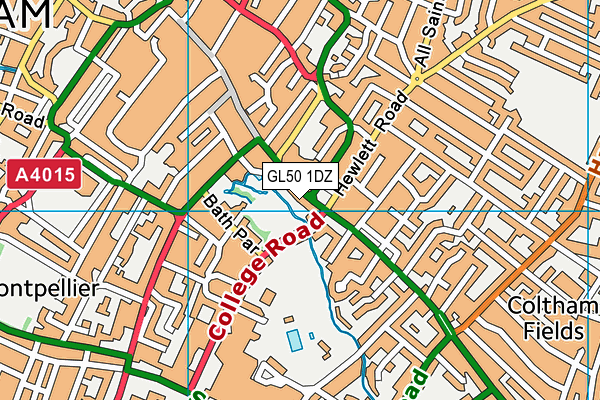 GL50 1DZ map - OS VectorMap District (Ordnance Survey)