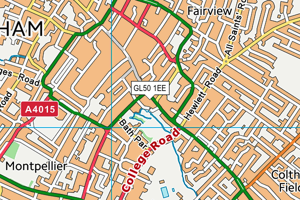 GL50 1EE map - OS VectorMap District (Ordnance Survey)