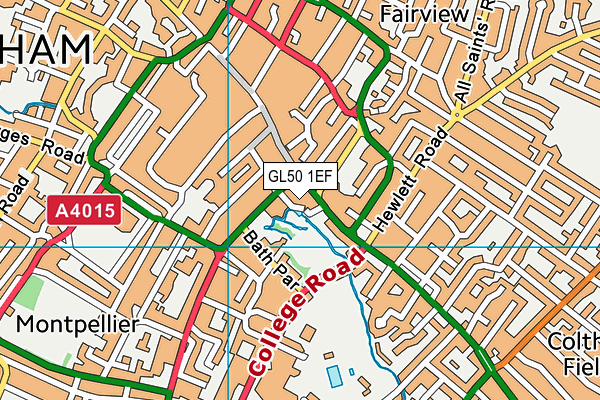 GL50 1EF map - OS VectorMap District (Ordnance Survey)