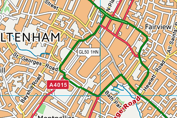 GL50 1HN map - OS VectorMap District (Ordnance Survey)