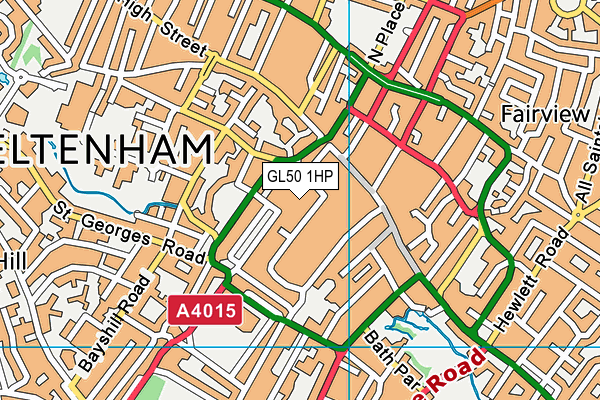 GL50 1HP map - OS VectorMap District (Ordnance Survey)