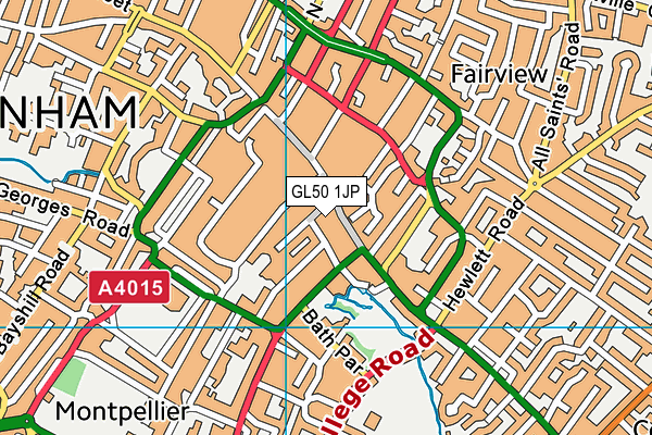 GL50 1JP map - OS VectorMap District (Ordnance Survey)