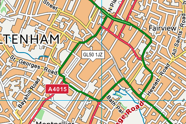 GL50 1JZ map - OS VectorMap District (Ordnance Survey)