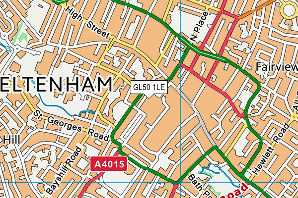 GL50 1LE map - OS VectorMap District (Ordnance Survey)