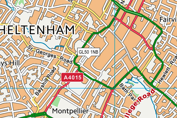 GL50 1NB map - OS VectorMap District (Ordnance Survey)